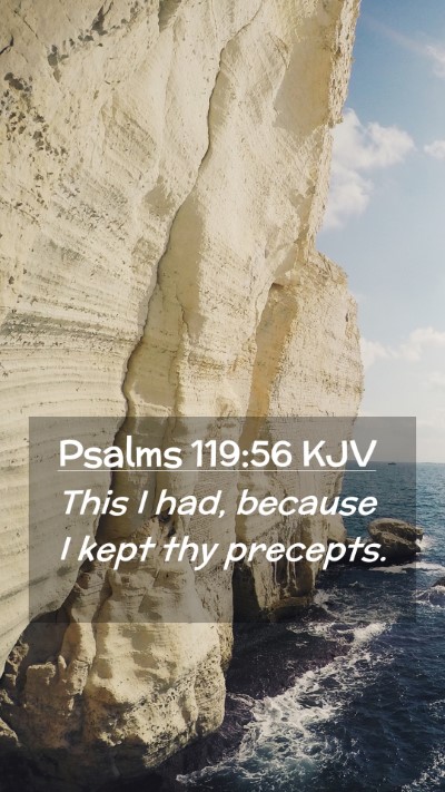 Picture 02 - Psalms 119:56 KJV Mobile Phone Wallpaper - This I had, because I kept thy - Mobile Bible Verse Wallpaper