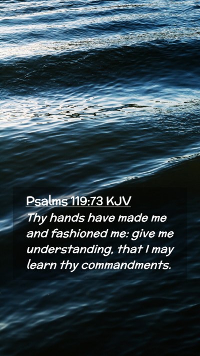 Picture 02 - Psalms 119:73 KJV Mobile Phone Wallpaper - Thy hands have made me and fashioned me: give me - Mobile Bible Verse Wallpaper