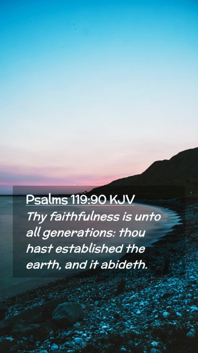 Picture 02 - Psalms 119:90 KJV Mobile Phone Wallpaper - Thy faithfulness is unto all generations: thou - Mobile Bible Verse Wallpaper