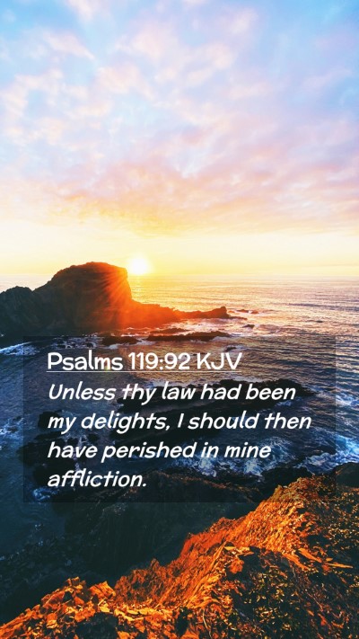 Picture 02 - Psalms 119:92 KJV Mobile Phone Wallpaper - Unless thy law had been my delights, I should - Mobile Bible Verse Wallpaper