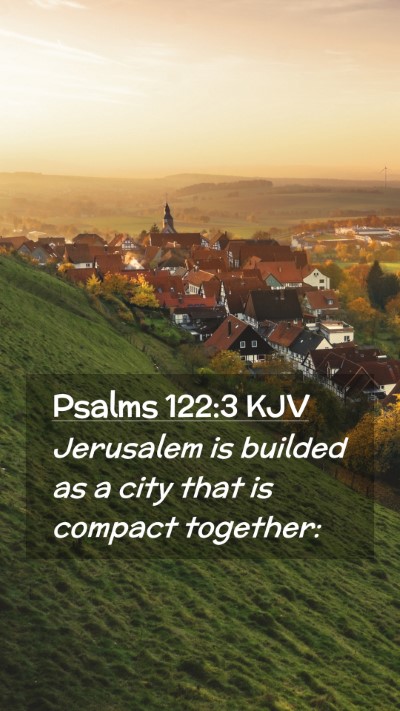 Picture 02 - Psalms 122:3 KJV Mobile Phone Wallpaper - Jerusalem is builded as a city that is compact - Mobile Bible Verse Wallpaper
