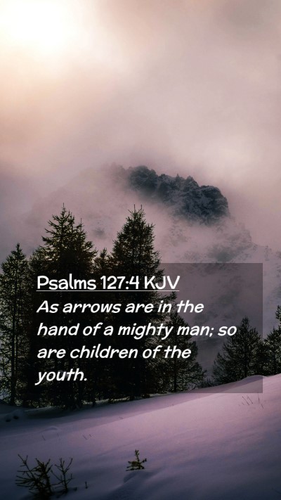 Picture 02 - Psalms 127:4 KJV Mobile Phone Wallpaper - As arrows are in the hand of a mighty man; so are - Mobile Bible Verse Wallpaper