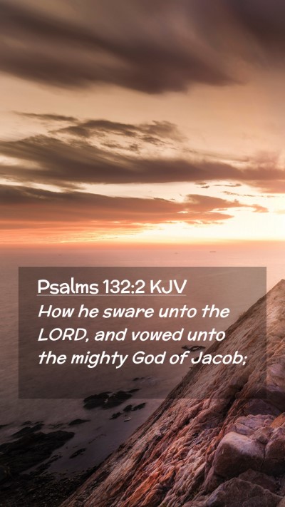 Picture 02 - Psalms 132:2 KJV Mobile Phone Wallpaper - How he sware unto the LORD, and vowed unto the - Mobile Bible Verse Wallpaper