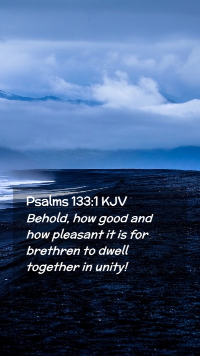 Picture 02 - Psalms 133:1 KJV Mobile Phone Wallpaper - Behold, how good and how pleasant it is for - Mobile Bible Verse Wallpaper