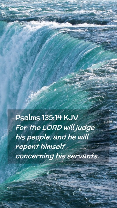 Picture 02 - Psalms 135:14 KJV Mobile Phone Wallpaper - For the LORD will judge his people, and he will - Mobile Bible Verse Wallpaper