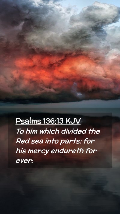 Picture 02 - Psalms 136:13 KJV Mobile Phone Wallpaper - To him which divided the Red sea into parts: for - Mobile Bible Verse Wallpaper