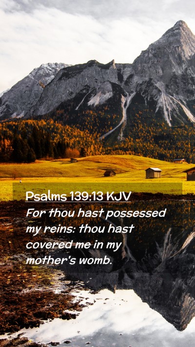 Picture 02 - Psalms 139:13 KJV Mobile Phone Wallpaper - For thou hast possessed my reins: thou hast - Mobile Bible Verse Wallpaper