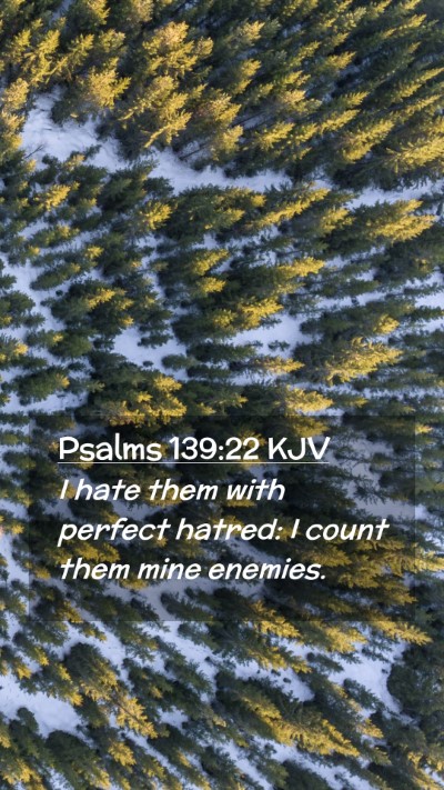 Picture 02 - Psalms 139:22 KJV Mobile Phone Wallpaper - I hate them with perfect hatred: I count them - Mobile Bible Verse Wallpaper