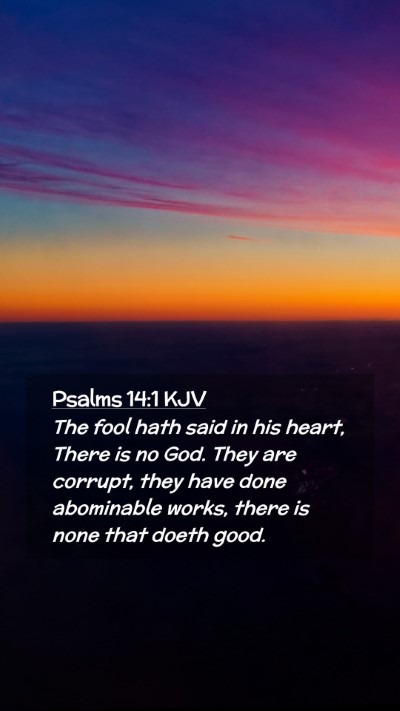 Picture 02 - Psalms 14:1 KJV Mobile Phone Wallpaper - The fool hath said in his heart, There is no God. - Mobile Bible Verse Wallpaper