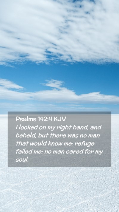 Picture 02 - Psalms 142:4 KJV Mobile Phone Wallpaper - I looked on my right hand, and beheld, but there - Mobile Bible Verse Wallpaper