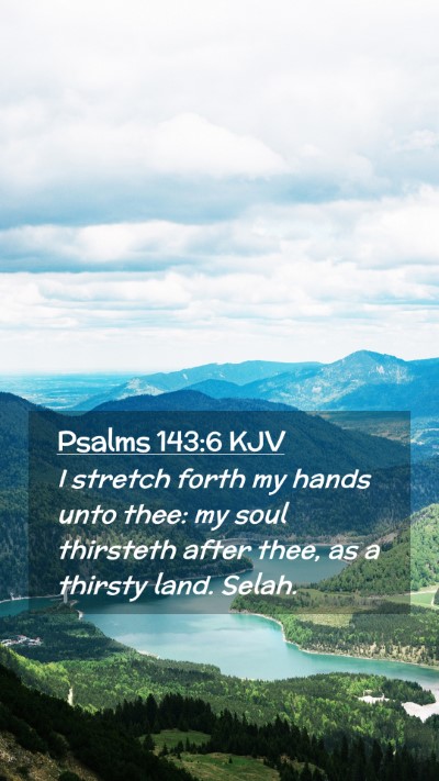 Picture 02 - Psalms 143:6 KJV Mobile Phone Wallpaper - I stretch forth my hands unto thee: my soul - Mobile Bible Verse Wallpaper