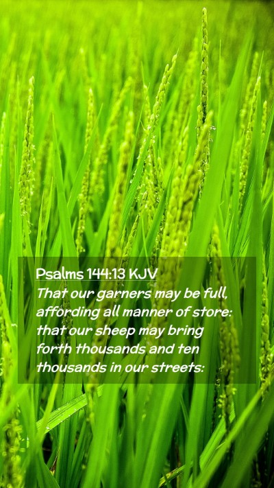 Picture 02 - Psalms 144:13 KJV Mobile Phone Wallpaper - That our garners may be full, affording all - Mobile Bible Verse Wallpaper