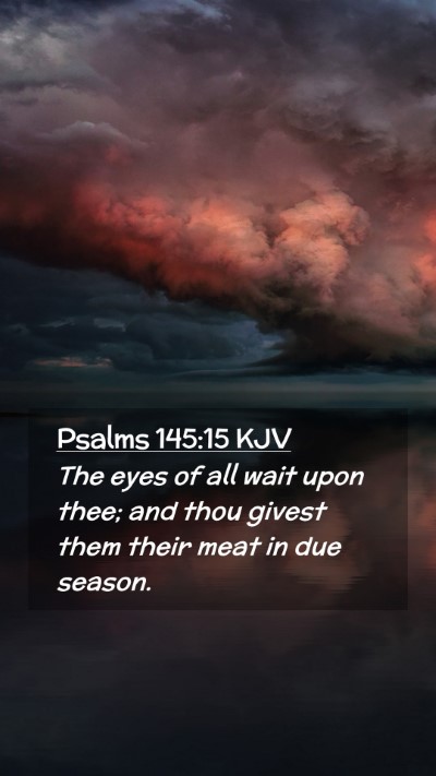 Picture 02 - Psalms 145:15 KJV Mobile Phone Wallpaper - The eyes of all wait upon thee; and thou givest - Mobile Bible Verse Wallpaper