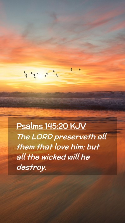 Picture 02 - Psalms 145:20 KJV Mobile Phone Wallpaper - The LORD preserveth all them that love him: but - Mobile Bible Verse Wallpaper