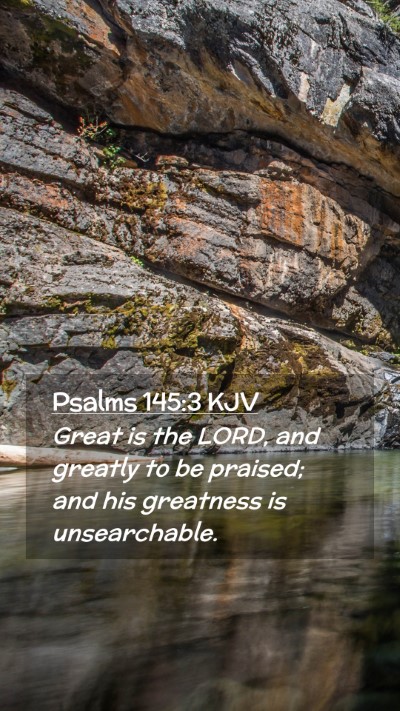 Picture 02 - Psalms 145:3 KJV Mobile Phone Wallpaper - Great is the LORD, and greatly to be praised; and - Mobile Bible Verse Wallpaper