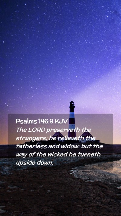 Picture 02 - Psalms 146:9 KJV Mobile Phone Wallpaper - The LORD preserveth the strangers; he relieveth - Mobile Bible Verse Wallpaper
