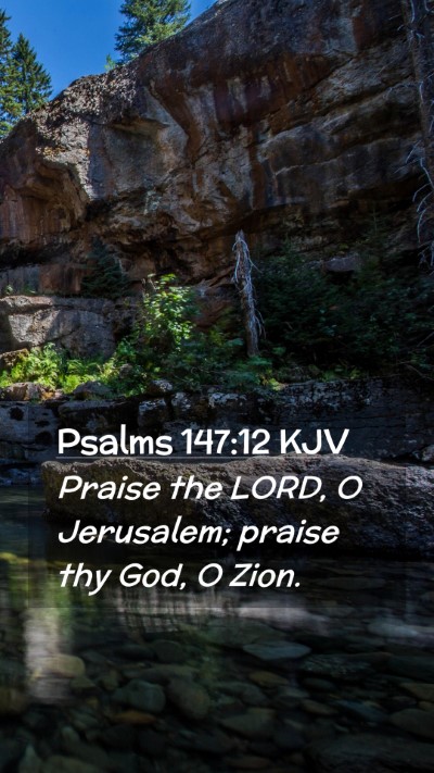 Picture 02 - Psalms 147:12 KJV Mobile Phone Wallpaper - Praise the LORD, O Jerusalem; praise thy God, O - Mobile Bible Verse Wallpaper