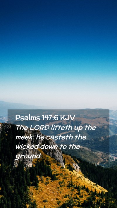 Picture 02 - Psalms 147:6 KJV Mobile Phone Wallpaper - The LORD lifteth up the meek: he casteth the - Mobile Bible Verse Wallpaper