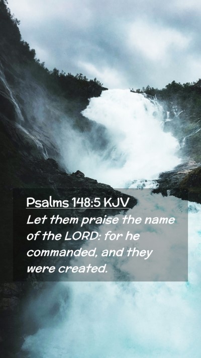 Picture 02 - Psalms 148:5 KJV Mobile Phone Wallpaper - Let them praise the name of the LORD: for he - Mobile Bible Verse Wallpaper
