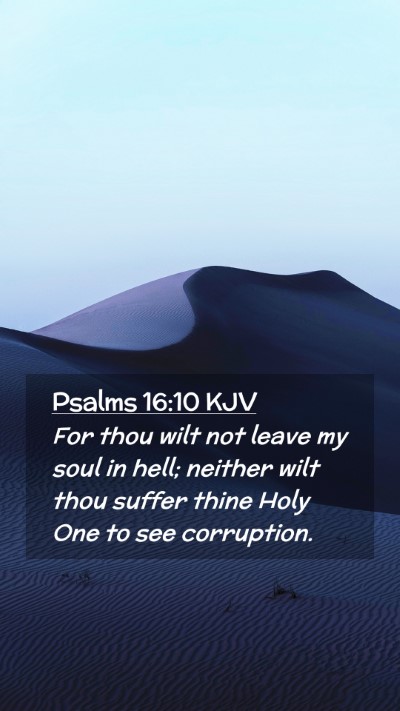 Picture 02 - Psalms 16:10 KJV Mobile Phone Wallpaper - For thou wilt not leave my soul in hell; neither - Mobile Bible Verse Wallpaper
