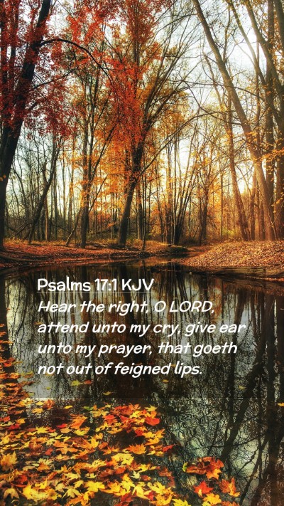 Picture 02 - Psalms 17:1 KJV Mobile Phone Wallpaper - Hear the right, O LORD, attend unto my cry, give - Mobile Bible Verse Wallpaper
