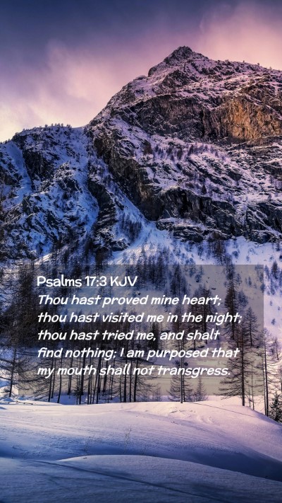 Picture 02 - Psalms 17:3 KJV Mobile Phone Wallpaper - Thou hast proved mine heart; thou hast visited me - Mobile Bible Verse Wallpaper