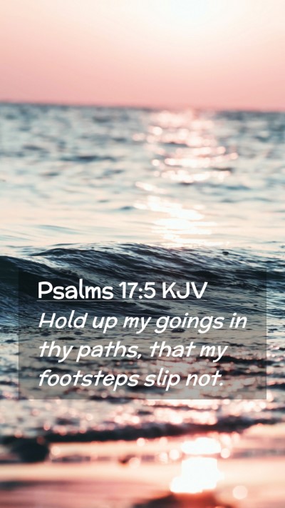 Picture 02 - Psalms 17:5 KJV Mobile Phone Wallpaper - Hold up my goings in thy paths, that my footsteps - Mobile Bible Verse Wallpaper