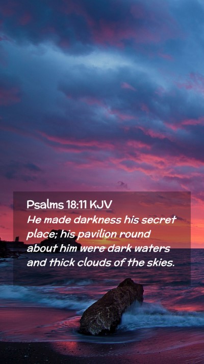 Picture 02 - Psalms 18:11 KJV Mobile Phone Wallpaper - He made darkness his secret place; his pavilion - Mobile Bible Verse Wallpaper