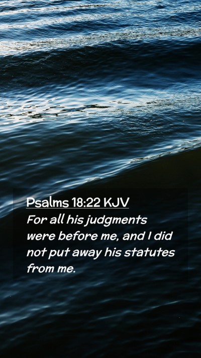 Picture 02 - Psalms 18:22 KJV Mobile Phone Wallpaper - For all his judgments were before me, and I did - Mobile Bible Verse Wallpaper