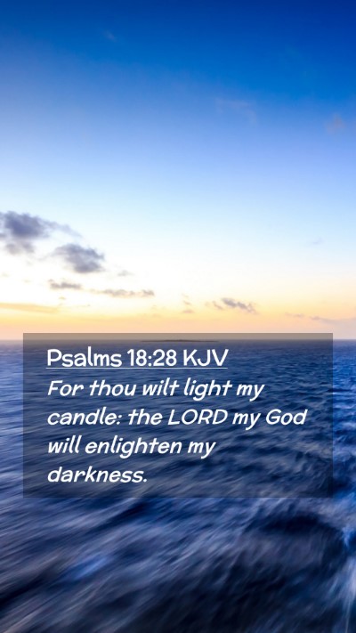 Picture 02 - Psalms 18:28 KJV Mobile Phone Wallpaper - For thou wilt light my candle: the LORD my God - Mobile Bible Verse Wallpaper