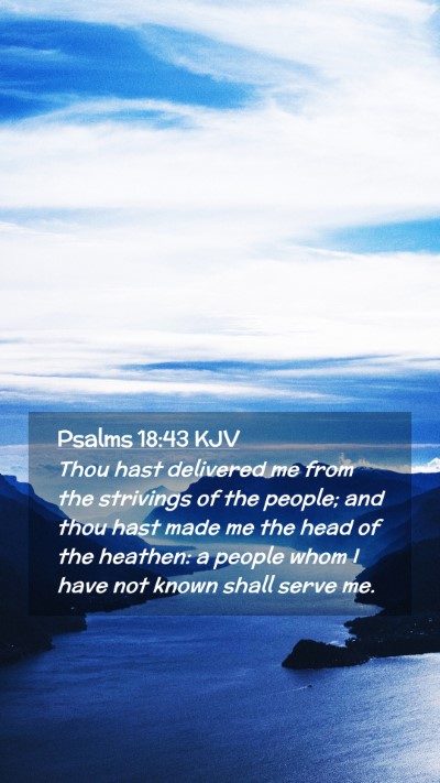Picture 02 - Psalms 18:43 KJV Mobile Phone Wallpaper - Thou hast delivered me from the strivings of the - Mobile Bible Verse Wallpaper