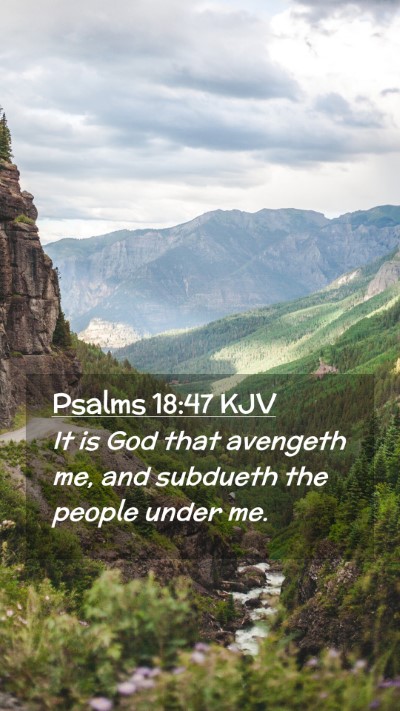 Picture 02 - Psalms 18:47 KJV Mobile Phone Wallpaper - It is God that avengeth me, and subdueth the - Mobile Bible Verse Wallpaper