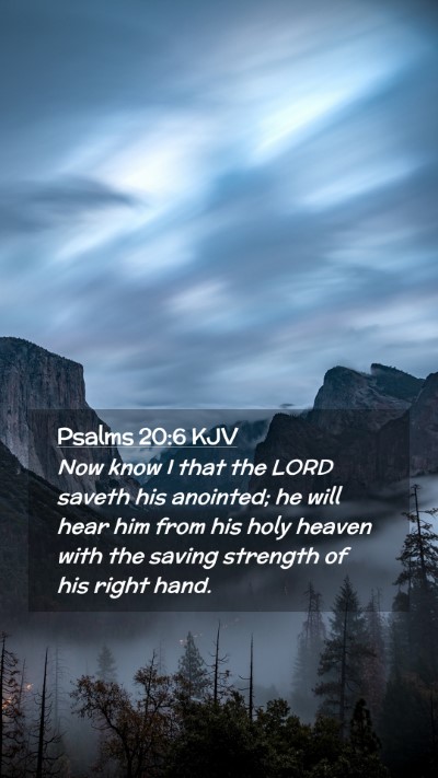 Picture 02 - Psalms 20:6 KJV Mobile Phone Wallpaper - Now know I that the LORD saveth his anointed; he - Mobile Bible Verse Wallpaper