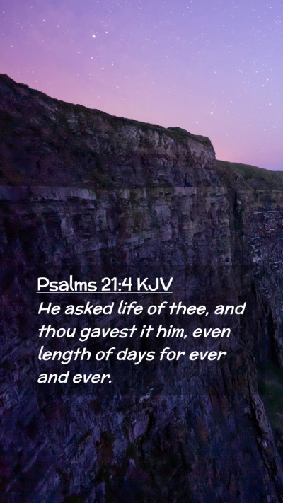 Picture 02 - Psalms 21:4 KJV Mobile Phone Wallpaper - He asked life of thee, and thou gavest it him, - Mobile Bible Verse Wallpaper