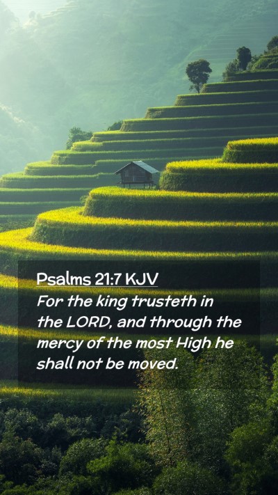 Picture 02 - Psalms 21:7 KJV Mobile Phone Wallpaper - For the king trusteth in the LORD, and through - Mobile Bible Verse Wallpaper