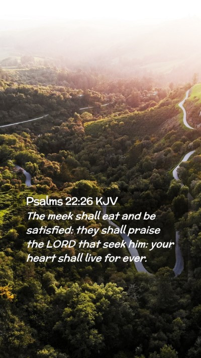 Picture 02 - Psalms 22:26 KJV Mobile Phone Wallpaper - The meek shall eat and be satisfied: they shall - Mobile Bible Verse Wallpaper