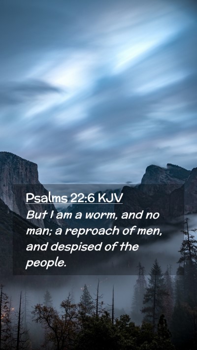 Picture 02 - Psalms 22:6 KJV Mobile Phone Wallpaper - But I am a worm, and no man; a reproach of men, - Mobile Bible Verse Wallpaper