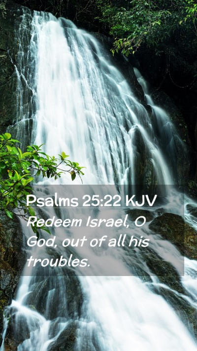 Picture 02 - Psalms 25:22 KJV Mobile Phone Wallpaper - Redeem Israel, O God, out of all his - Mobile Bible Verse Wallpaper