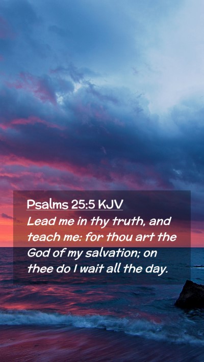 Picture 02 - Psalms 25:5 KJV Mobile Phone Wallpaper - Lead me in thy truth, and teach me: for thou art - Mobile Bible Verse Wallpaper