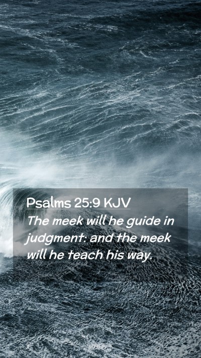 Picture 02 - Psalms 25:9 KJV Mobile Phone Wallpaper - The meek will he guide in judgment: and the meek - Mobile Bible Verse Wallpaper