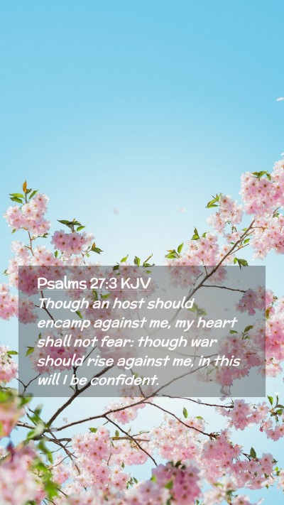 Picture 02 - Psalms 27:3 KJV Mobile Phone Wallpaper - Though an host should encamp against me, my heart - Mobile Bible Verse Wallpaper