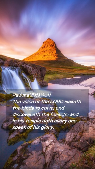Picture 02 - Psalms 29:9 KJV Mobile Phone Wallpaper - The voice of the LORD maketh the hinds to calve, - Mobile Bible Verse Wallpaper