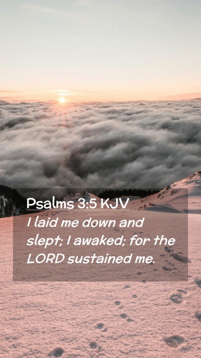 Picture 02 - Psalms 3:5 KJV Mobile Phone Wallpaper - I laid me down and slept; I awaked; for the LORD - Mobile Bible Verse Wallpaper