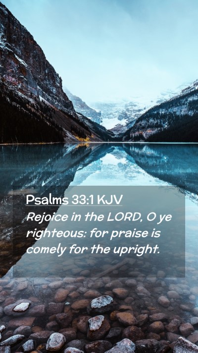 Picture 02 - Psalms 33:1 KJV Mobile Phone Wallpaper - Rejoice in the LORD, O ye righteous: for praise - Mobile Bible Verse Wallpaper