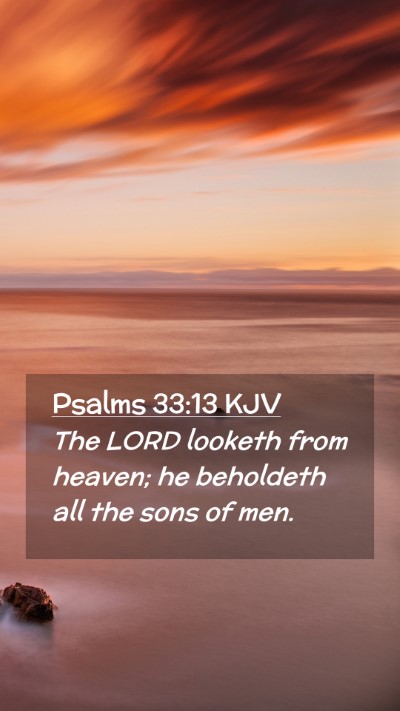 Picture 02 - Psalms 33:13 KJV Mobile Phone Wallpaper - The LORD looketh from heaven; he beholdeth all - Mobile Bible Verse Wallpaper