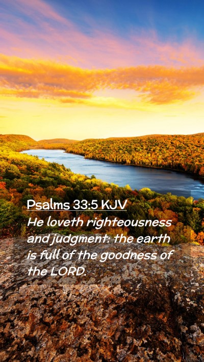 Picture 02 - Psalms 33:5 KJV Mobile Phone Wallpaper - He loveth righteousness and judgment: the earth - Mobile Bible Verse Wallpaper