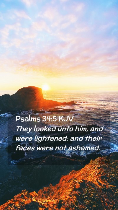 Picture 02 - Psalms 34:5 KJV Mobile Phone Wallpaper - They looked unto him, and were lightened: and - Mobile Bible Verse Wallpaper