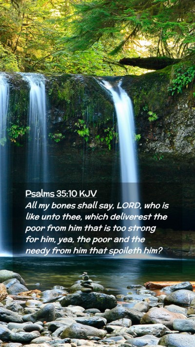 Picture 02 - Psalms 35:10 KJV Mobile Phone Wallpaper - All my bones shall say, LORD, who is like unto - Mobile Bible Verse Wallpaper