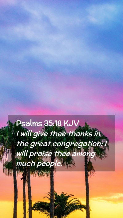 Picture 02 - Psalms 35:18 KJV Mobile Phone Wallpaper - I will give thee thanks in the great - Mobile Bible Verse Wallpaper
