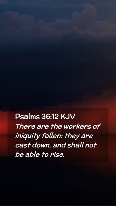 Picture 02 - Psalms 36:12 KJV Mobile Phone Wallpaper - There are the workers of iniquity fallen: they - Mobile Bible Verse Wallpaper